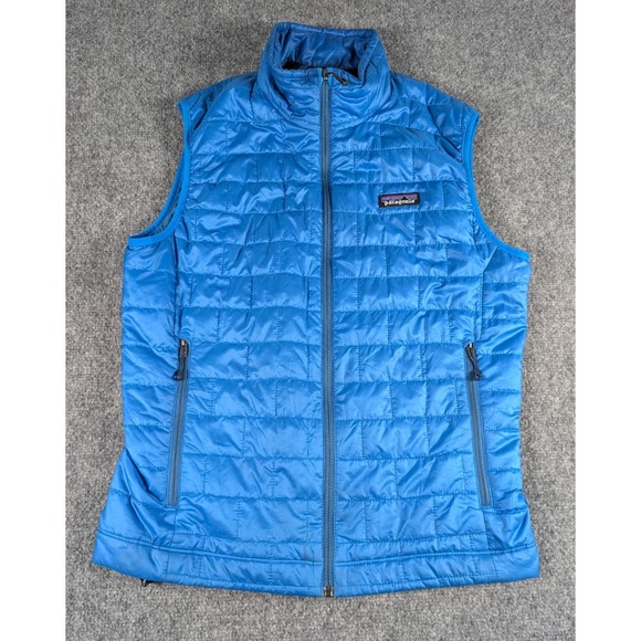 Patagonia‎ Nano Puff Vest Mens Small Blue Full Zip Outdoor Puffer